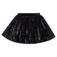 thumbnail image 2 of Sequins Skirts for Girls Trendy Sparkly Elastic High Waisted with Lining Shorts Toddlers Kids Shiny Solid Dance Party A-Line Mini Skirt 2-12Y, 2 of 3