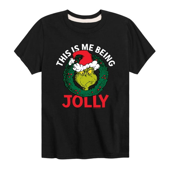 Dr. Seuss - The Grinch This Is Me Being Jolly - Toddler And Youth Short Sleeve Graphic T-Shirt