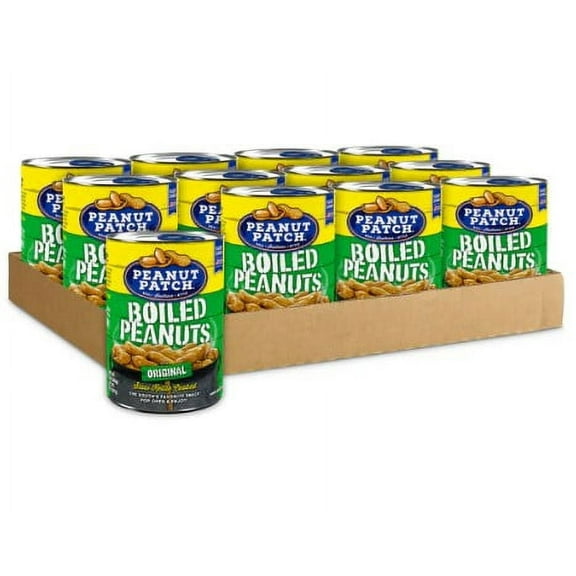 Peanut Patch Original Boiled Peanuts - Slow Kettle Cooked, Gluten Free, 13.5 Oz (12 pack)