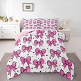 thumbnail image 2 of Erosebridal Princess Bowknot Bedding Full Comforter Set, Pink Ribbon Down Comforter, Cartoon Theme Decor, Ultra Soft 3pcs, 2 of 8