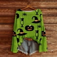 thumbnail image 2 of yardsong Halloween Sweater for Women 2025 Ghost Pumpkin Knitted Pullover Sweaters Long Sleeve Crew Neck Funny Graphic Sweatshirts Mint Green,S, 2 of 3