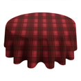 thumbnail image 4 of Red Black Checkerboard Checkered Pattern Round Tablecloth 60"x60",Wrinkle Wipeable Table Cloth for Kitchen Dining Room Picnic Patio Party, 4 of 6