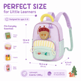 thumbnail image 2 of Lomyolo Toddler Backpack for Girls 3-8, Small Kids Backpack for Preschool Kindergarten, Lightweight School Backpack with Cartoon Patterns, Oxford Bookbag for Travel-PURPLE, 2 of 7