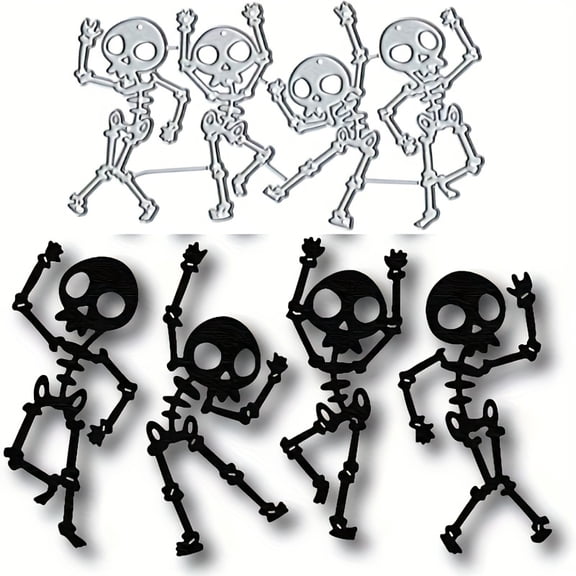 Ensemble, Décoration de Crâne Squelette d'Halloween, Matrices de Découpe en Métal, Papier de Scrapbooking, Cartes de Découpe Artisanales, Gaufrage, Déco Amusante