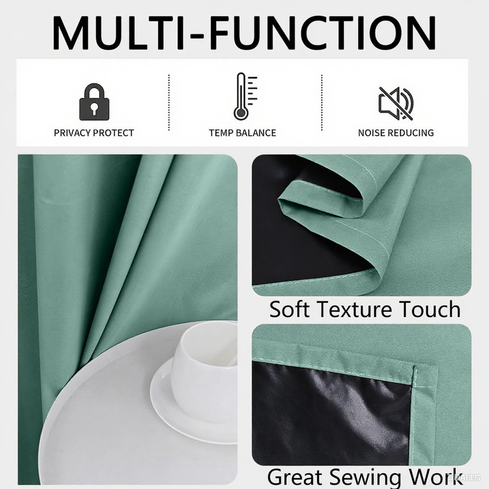 Fmbmuo Black Out Curtains Perforated Style Blue Thermal Insulation Blackout Decorations， 1 pcs Tab Minimalist Machine Washable Window Curtains， Bedroom/Living Room,79 Inch