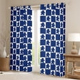 thumbnail image 2 of Feelyou Kids Kawaii Gingerbread Man Blackout Curtains Set of 2 (52x84 Each), Blue Plaid Checkered Window Curtains, Merry Christmas Curtains and Drapes, Curtains and Drapes Room Decor, 2 of 6