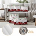 thumbnail image 6 of Valentine's Day Outdoor Waterproof Pillow Covers, Red Love Heart Eucalyptus Leaves Floral Decorative Square Throw Pillowcase Sofa Cushion Sham for Patio/Couch/Chair, 18"x18" 2 Pack, 6 of 8