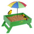 thumbnail image 1 of Comedero para pájaros Mixxidea, de madera, con sombrilla, 2,3 kg de capacidad, 1 of 8