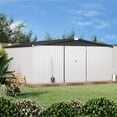thumbnail image 2 of YODOLLA 14' x 12' Outdoor Storage Shed with Lockable Door Patio Metal Garden Storage Building in White for Outside, 2 of 8
