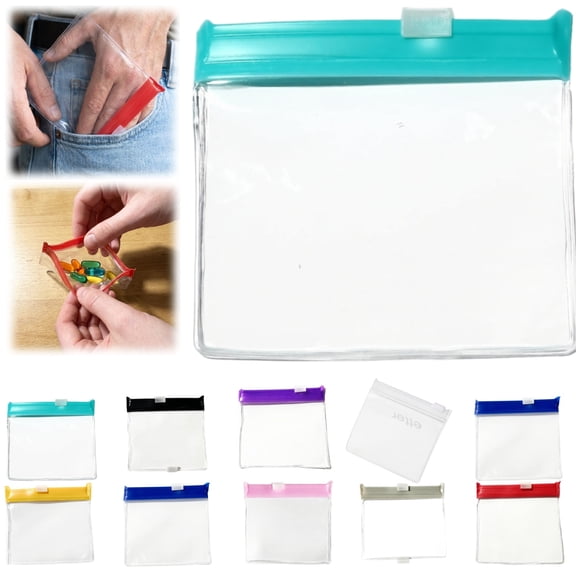 Reusable Pill Pouches for Travel: Color Coded Medicine Bags with Zippered Translucent Waterproof