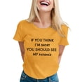 thumbnail image 1 of T-shirts Sarcastiques pour Femmes - Phrases Drôles Graphiques, Polyester Spandex, Manches Courtes, Col Rond, Parfait pour Offrir en Cadeau, 1 of 4