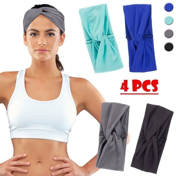 POINTERTECK Women Headbands,Turban Headwraps Hair Band Cross Twisted Hair Accessories for Fashion Or Sport,4 pack