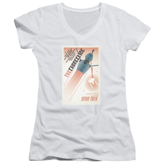 Star Trek Tos Episode 32 Junior Women's V-Neck T-Shirt White