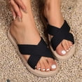 thumbnail image 3 of Beach Slip on Sandals for Women 2025 Summer Fashion Casual Cross Band Flat Slippers for Indoor and Outdoor, 3 of 9