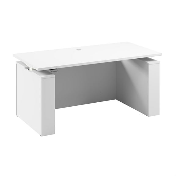 Stratus 60W Standing Desk with Modesty Panel in White - Engineered Wood