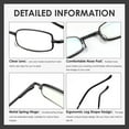 thumbnail image 5 of 3 Pack Slim Pocket Reading Glasses For Men Women Blue Light Blocking Compact Readers Spring Hinge Metal Frame Eyeglasses With Portable Pen Clip Tube C, 5 of 5