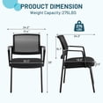 thumbnail image 2 of Beddle Executive Office Guest Chair Set of 2, Desk Chair with Lumbar Support and Padded Armrest, Perfect for Conference Rooms, Reception Areas, and Waiting Rooms, Black, 2 of 7