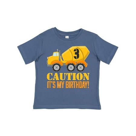 

Inktastic 3rd Birthday Construction Truck Cement Mixer - 3 Years Old Gift Toddler Boy Girl T-Shirt