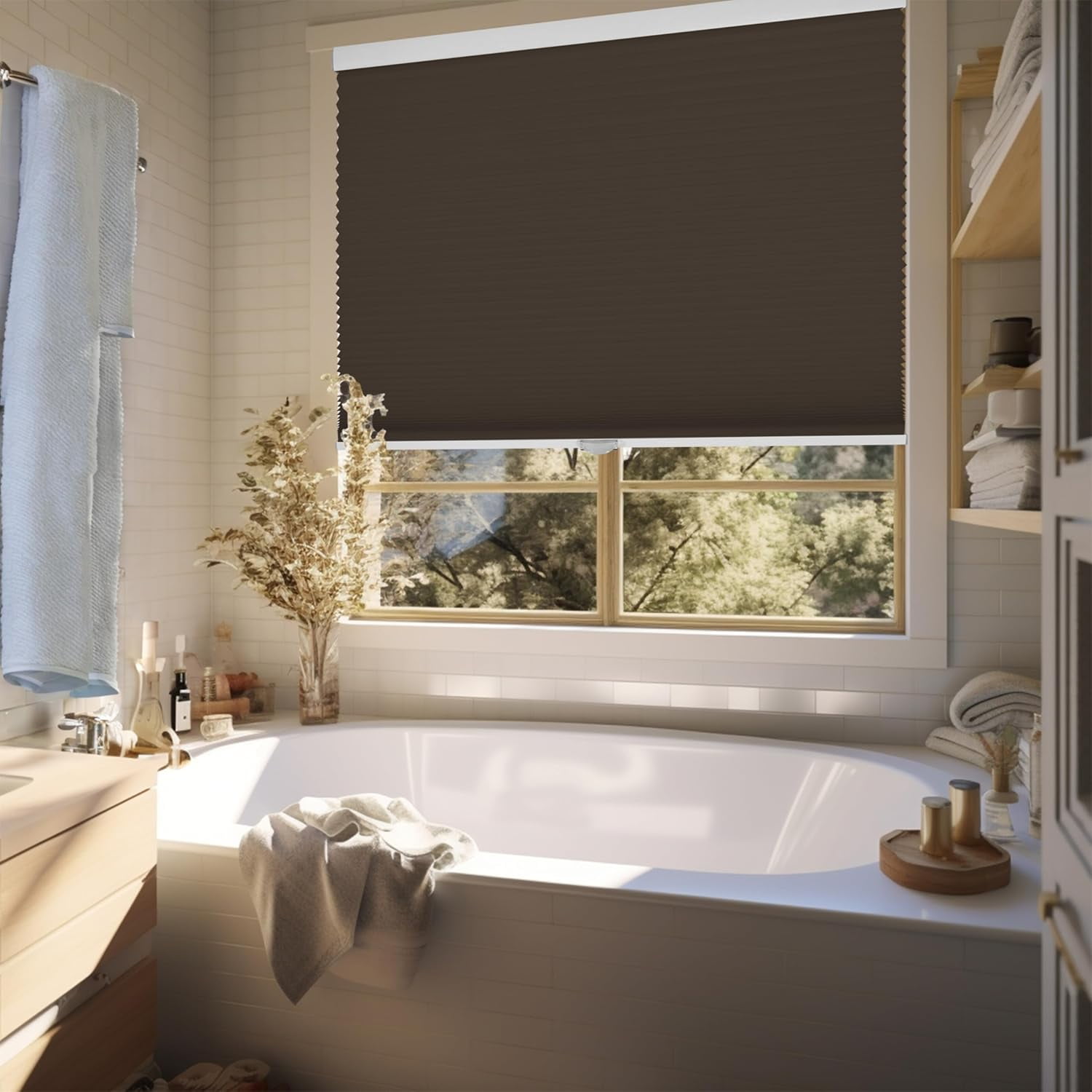 Chicology Brown Cordless Blackout Cellular Shades 24.25 in. W x 48 in. L