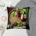 thumbnail image 2 of Orinice Wine Grapes Barrel Graphic Decorative Cushion Throw Pillow Cover Soft and Durable Short Plush 1PC 12x12in, 2 of 5