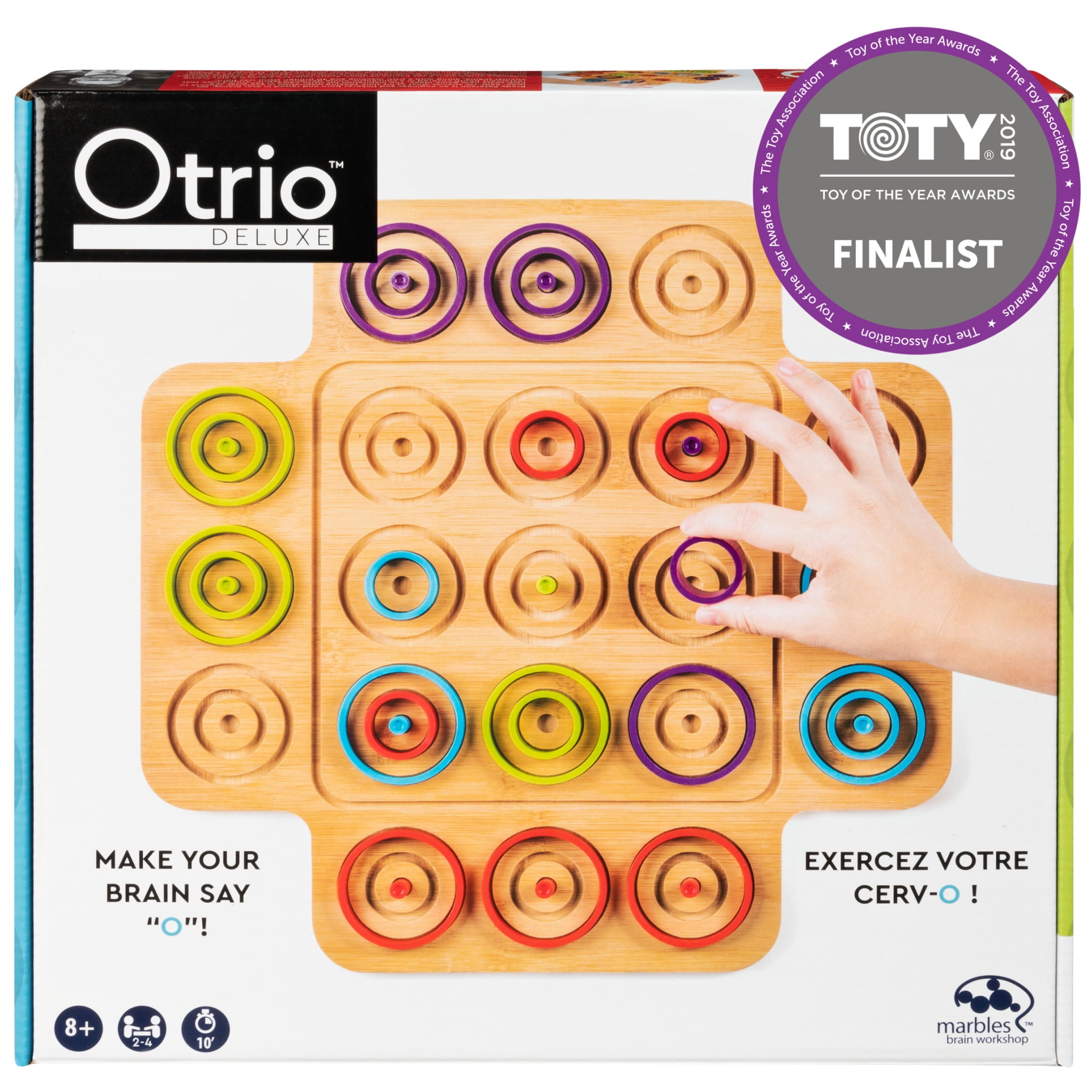 Otrio Wood Strategy-Based Board Game for Adults, Families and Kids Ages 8 & up