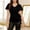 *Black, variant on ClodeEU Women's V Neck Sequin Short Sleeve Blouse with Waist-Tie for Evening Blue,Womens Plus L
