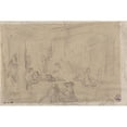 thumbnail image 2 of Narcisse-Virgile Diaz de La Peña 14x11 Black Ornate Wood Framed Double Matted Museum Art Print Titled: Sketch for a Table, 2 of 5