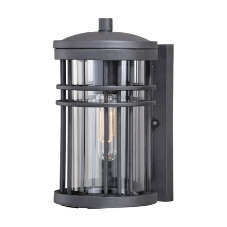 

Vaxcel Wrightwood 1 Light Dusk to Dawn Black Outdoor Wall Lantern Clear Glass