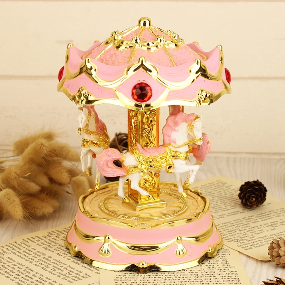 Luminous Rotating Luxury Carousel Music Box Romance Lifestyle For Best