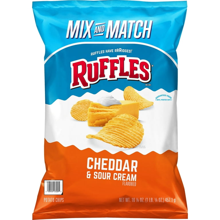 Ruffles Cheddar Sour Cream Potato Chips 16.125 Oz Walmart