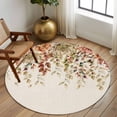 thumbnail image 3 of Round Area Rug 8 Ft, Autumn Eucalyptus Washable Non-Slip Circle Carpet for Living Room/Bedroom, Vintage Floral Leaves Rustic Plants Collection Low-Profile Large Area Rugs for Indoor, 3 of 7
