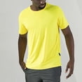 thumbnail image 2 of Vedolay Tshirts For Men Mens Short Sleeve Shirt Casual Summer Beach Button Shirts,Yellow 5XL, 2 of 5