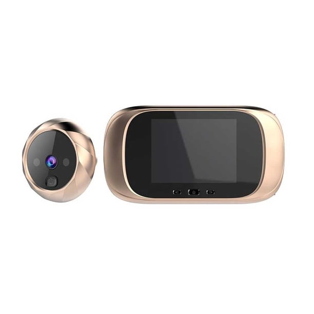 Inteprter Timbre Digital con pantalla LCD a Color, timbre de ojo de puerta de 90 grados, mirilla electrónica, timbre para puertas exteriores, Cadenas y protecciones para puertas de seguridad Oro