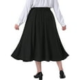 thumbnail image 4 of DARING DIVA Women's Plus Tie Knot A-Line Flowy Swing Midi Skirts with Pockets 1X Black, 4 of 5