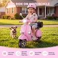 thumbnail image 3 of Vespa Officially Licensed 12V Kids Ride On Motorcycle, Dual 100W Motors Electric Scooter with Training Wheels, PU Seat, Storage Trunk, Music & LED Lights, Ages 3-6, Pink, 3 of 10