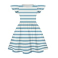 thumbnail image 3 of YOUYEDIAN Girls Midi Dress Toddler Summer Flutter Sleeve A Line Dresses Casual Print Crewneck Princess Dress (Light Blue, 8-9 Years), 3 of 4