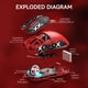 thumbnail image 2 of ATTACK SHARK X11 Mouse Inalámbrico para Juegos con Base de Carga RGB, Tri-modo 2.4G/USB-C con Cable/bluetooth, 22000 DPI, Sensor PAW3311, 5 Botones Programables, Cinta de Agarre Incluida, Rojo, 2 of 8