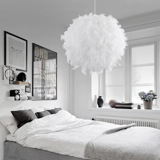 Luz de tejado colgante de plumas de moda E27 Perfecl 50cm ajustable decoración de dormitorios