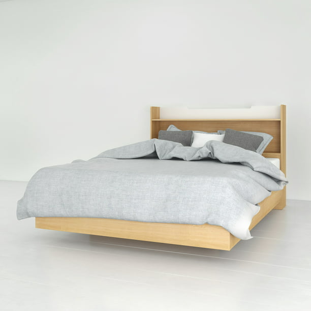 Nexera Norway Platform Bed Storage, White Full Platform Bed With Storage And Headboard