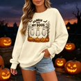 thumbnail image 2 of KHONTS Hanging with My Boos Sweatshirt for Women Just Hangin with My Little Boos Halloween Pullover Tops Beige XL, 2 of 5