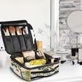 thumbnail image 5 of FORMRS Travel Makeup Bag Large Capacity Train Case Cosmetic Organizer with Adjustable Dividers, Large Pine Tree, 5 of 8