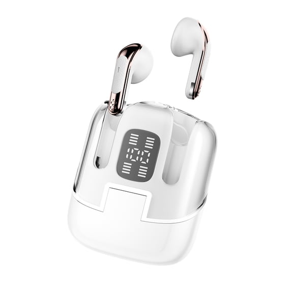 LACKUST 2-in-1 True Wireless Earbuds for Two People, Bluetooth 5.4 with Low Latency, Surround Sound, Long Battery Life, White