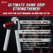 GD IRON GRIP Hand Grip Strengthener (Grip Strength Trainer) Premium Forearm Strengthener (EXT.80 - 55~176lbs, With Handle Extensions) Adjustable Hand Gripper for Grip Strength