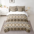 thumbnail image 2 of Feelyou Teens Mandala Aztec Twin Bedding Sets 7-Piece, Bohemian Western Fashion Bedding Comforter Set, Khaki Triangle Abstract Reversible Sheet Sets, Super Cozy Room Decor, 2 of 8