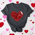 thumbnail image 5 of Jsaierl Womens Valentine's Day Shirts Love Heart Print Tees Trendy Short Sleeve Blouse Crewneck Holiday T-shirt Tops Valentines Day Gifts, 5 of 8