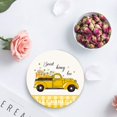 thumbnail image 4 of ZHANZZK Yellow Truck and Honey with Bee Plaid Texture Set of 6 Round Coaster for Drinks, Absorbent Ceramic Stone Coasters Cup Mat with Cork Base for Home Kitchen Room Coffee Table Bar Decor, 4 of 6