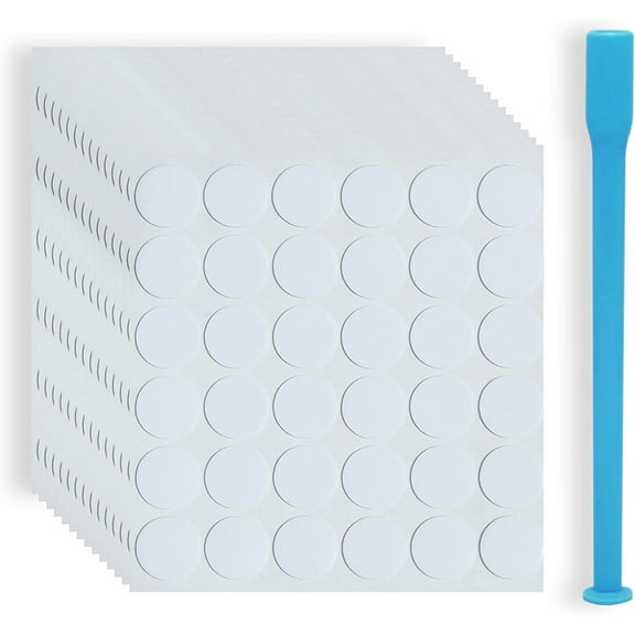 CandMak Candle Wick Stickers, 500pcs Heat Resistant Double-Sided Wick Stickers with Wick Placing Tube for Candle Making (15mm)