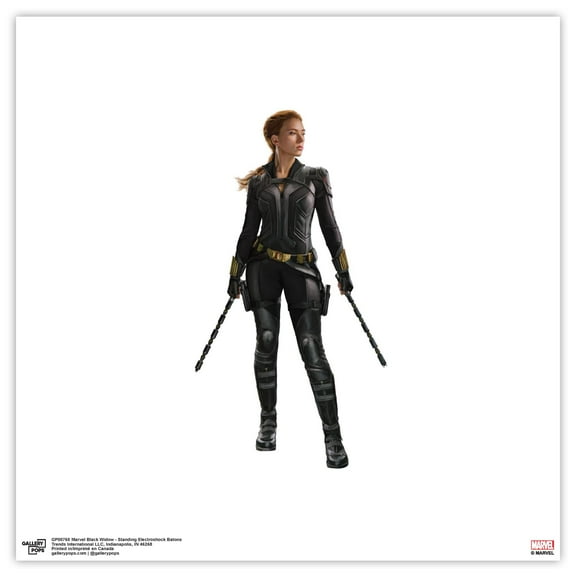 Gallery Pops Marvel Black Widow - Standing Electroshock Batons Wall Art, Unframed Version, 12" x 12"