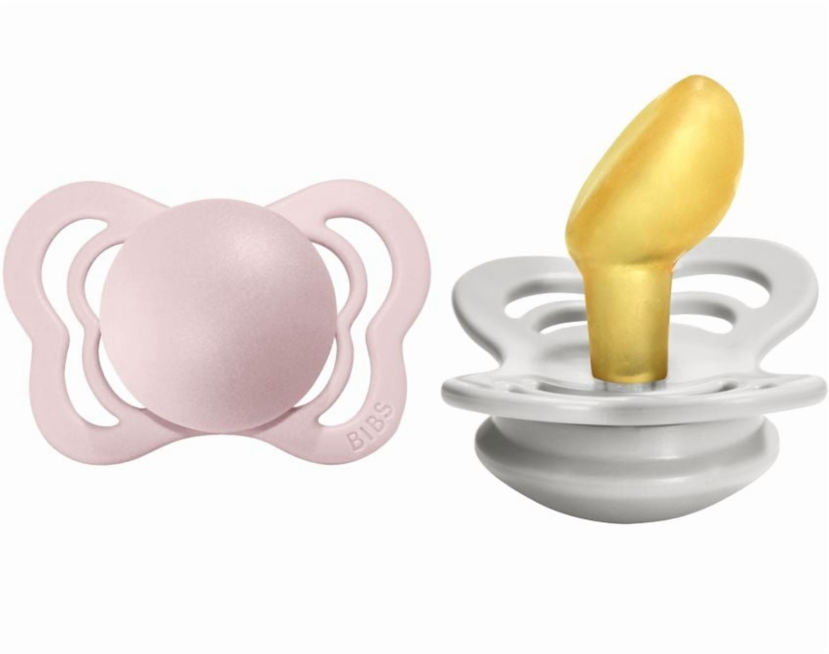 Sucettes BIBS – Couture | Sucette à Tétine Orthodontique | Sucette en Caoutchouc Naturel Sans BPA | Fabriqué au Danemark | Ensemble de 2 Sucettes (0-6 Mois)