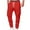 Red, variant on Mens Cargo Pants Solid Color Pocket Drawstring Elastic Waist Pants Black